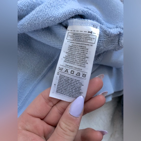 Adidas Cropped Light Blue Hoodie - Picture 4 of 15